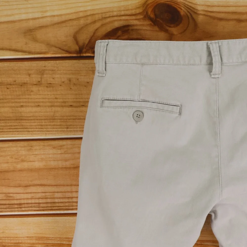 Lincoln Outfitters Flex Shorts Mens Sz 36 Beige Cotton Chinos Flat Front Pockets - Picture 4 of 7
